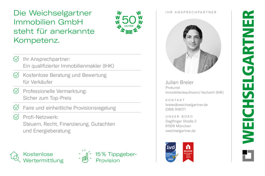 Attraktives Wohnbaugrundstück in guter, grüner und ruhiger Lage mit sonnigem Südwest-Garten - Ihr Münchner Immobilienbüro