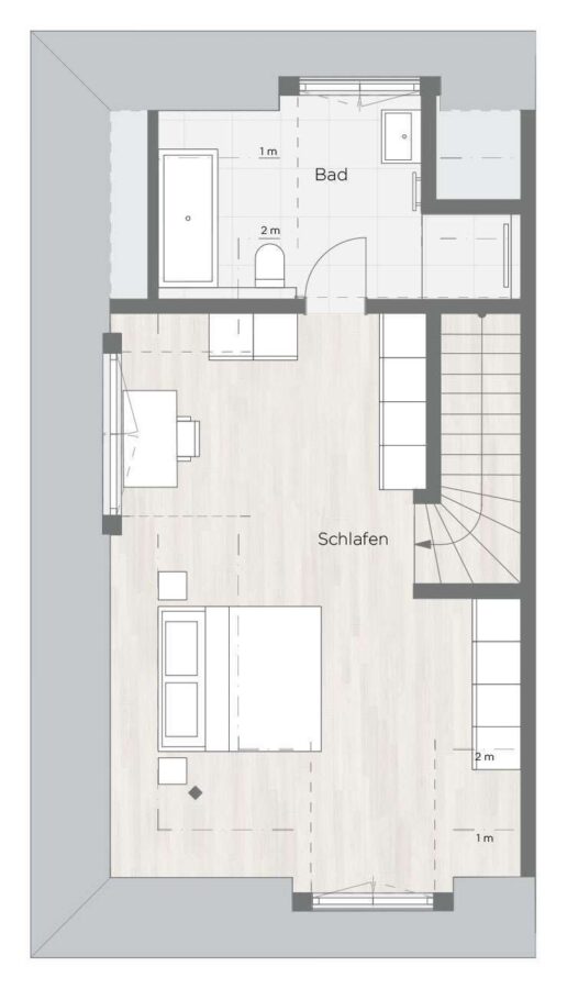 Elegante Villenhälften - Haus 3 - Grundriss Haus 3 – DG