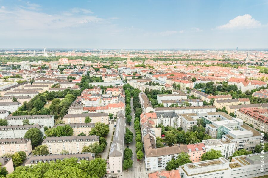 Attraktive Gewerbeeinheit in denkmalgeschütztem Altbau - Drohnenaufnahme