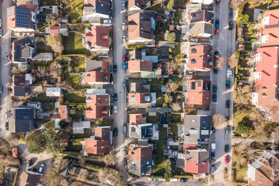 Am grünen Zamilapark: Grundstück für eine Doppelhaushälfte in ruhiger Wohnlage - Vogelperspektive
