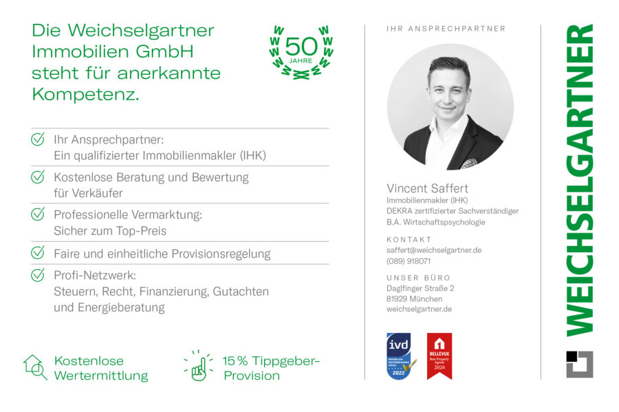 Stilvolle 3-Zimmer-Wohnung in beliebter Lage mit Südbalkon - Ihr Münchner Immobilienbüro