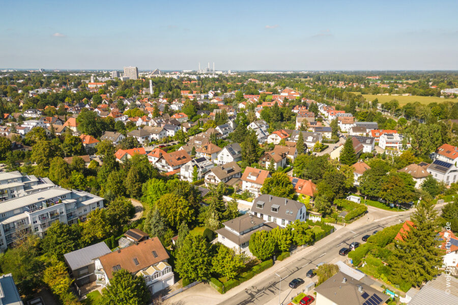 Vielseitiges Wohnbaugrundstück in begehrter Lage von Bogenhausen-Denning - Luftbildaufnahme