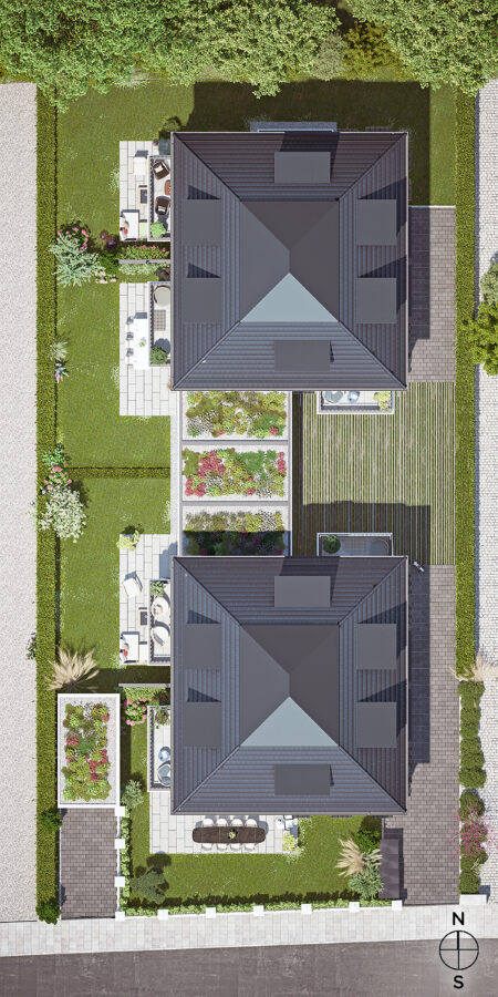 Elegante Villenhälften - Haus 1 - Schöne Privatgärten