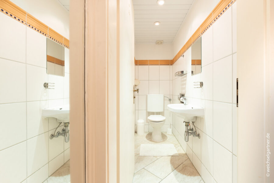 Freistehendes, bezugsfreies Einfamilienhaus in familienfreundlicher Wohngegend - Toilette im UG