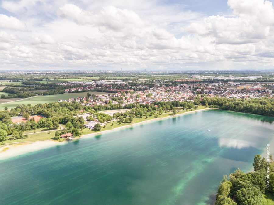 Charmante Gartenwohnung mit Hobbyraum am Karlsfelder See - Weitere Luftbildaufnahmen