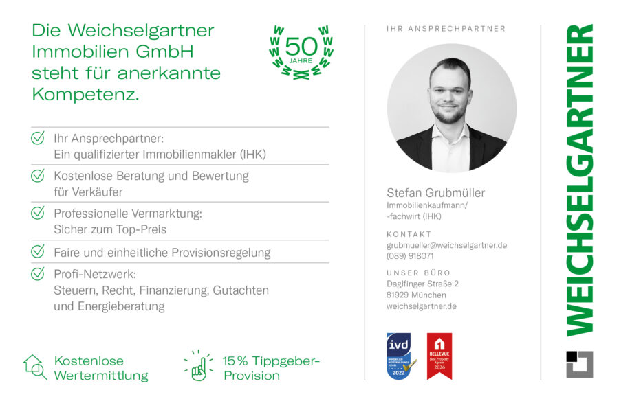 Bezugsfreie Eigentumswohnung mit herrlichen Blick ins Grüne und hervorragender Infrastruktur - Ihr Münchner Immobilienbüro