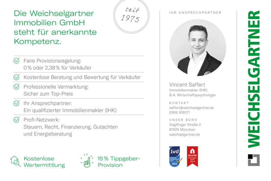 Vermietete Eigentumswohnung mit Weitblick in grüner Wohnlage - Ihr Münchner Immobilienbüro